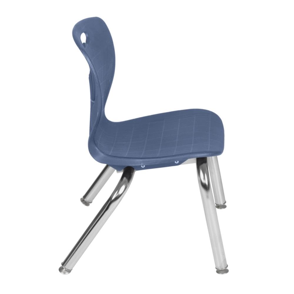 42" Square Mobile Table with 4 Blue Stack Chairs Y758884