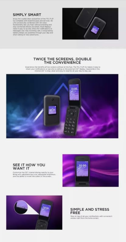 Unlocked 4G LTE Flip Phone 8GB F2369