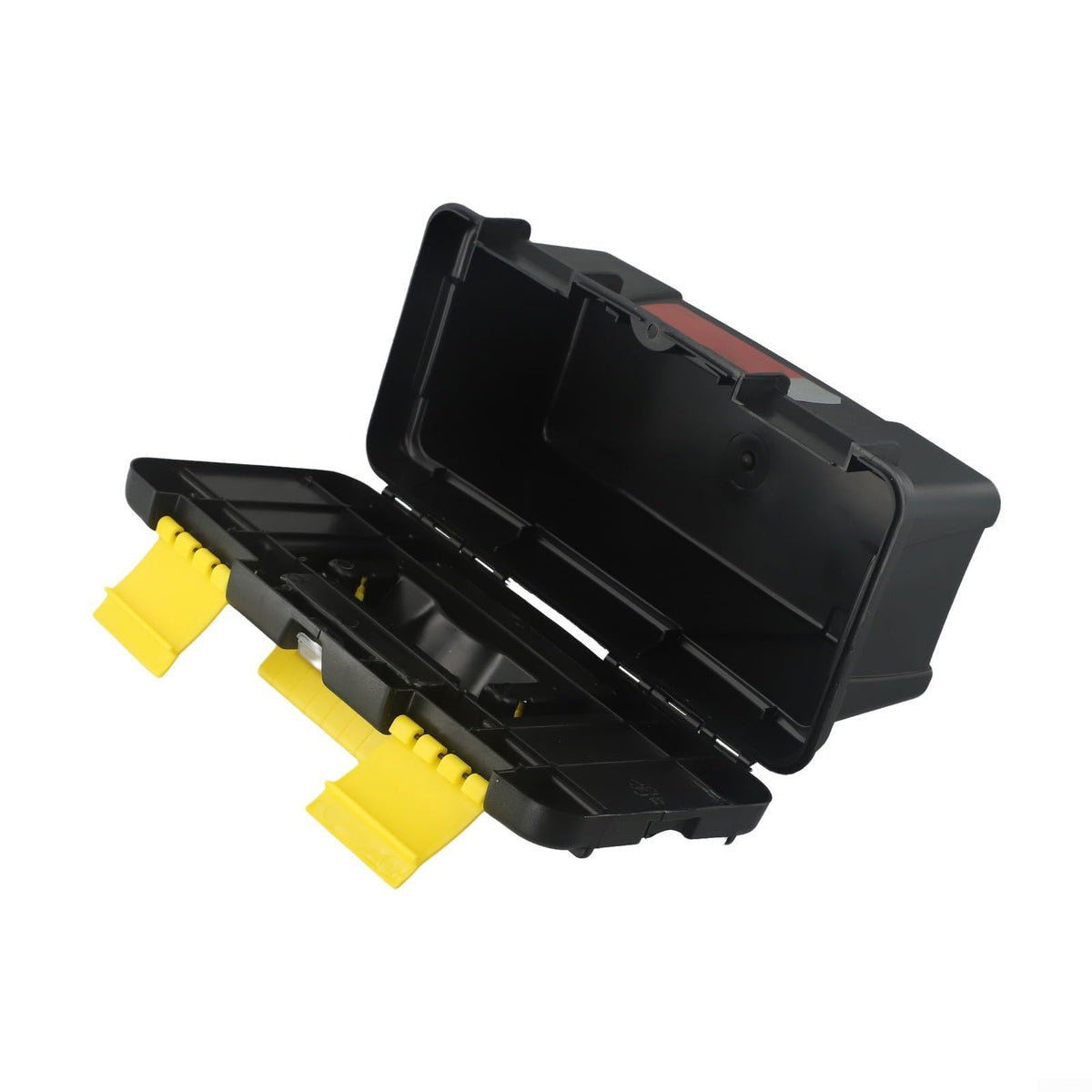 Black 10-Inch Plastic Toolbox with Dual Layers and Embedded Handle Z922