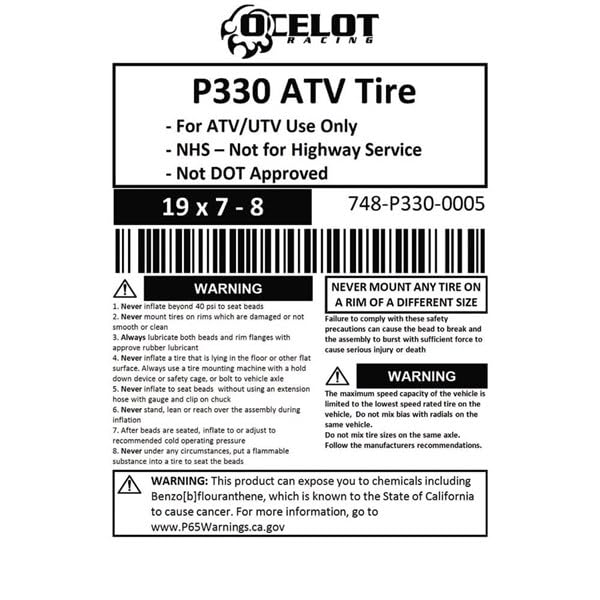 19X7-8 ATV Tire P8611