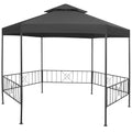 Gazebo Tent 10.6'x9'x8.7' Anthracite C59374