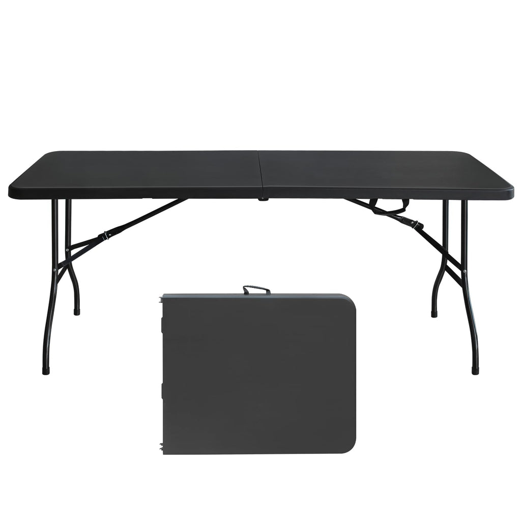 6 FT Black Folding Table with Carry Handle M141259