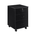 3 Drawer Black File Cabinet with Lock K7741