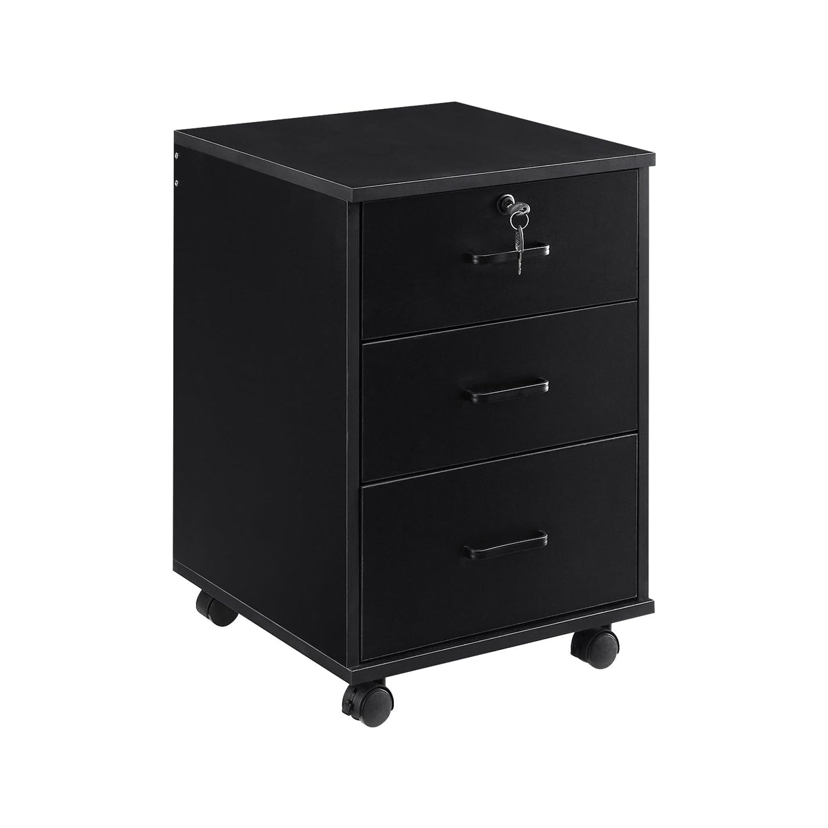 3 Drawer Black File Cabinet with Lock K7741