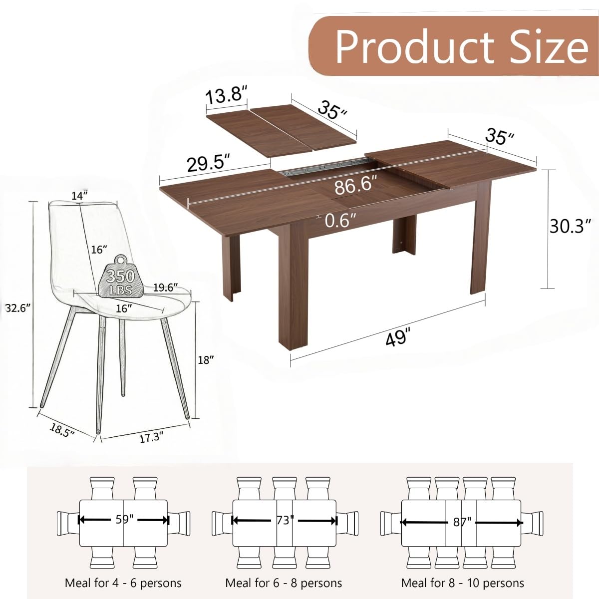 9 Piece Extendable Rectangular Dining Table Set with 8 Chairs W765810
