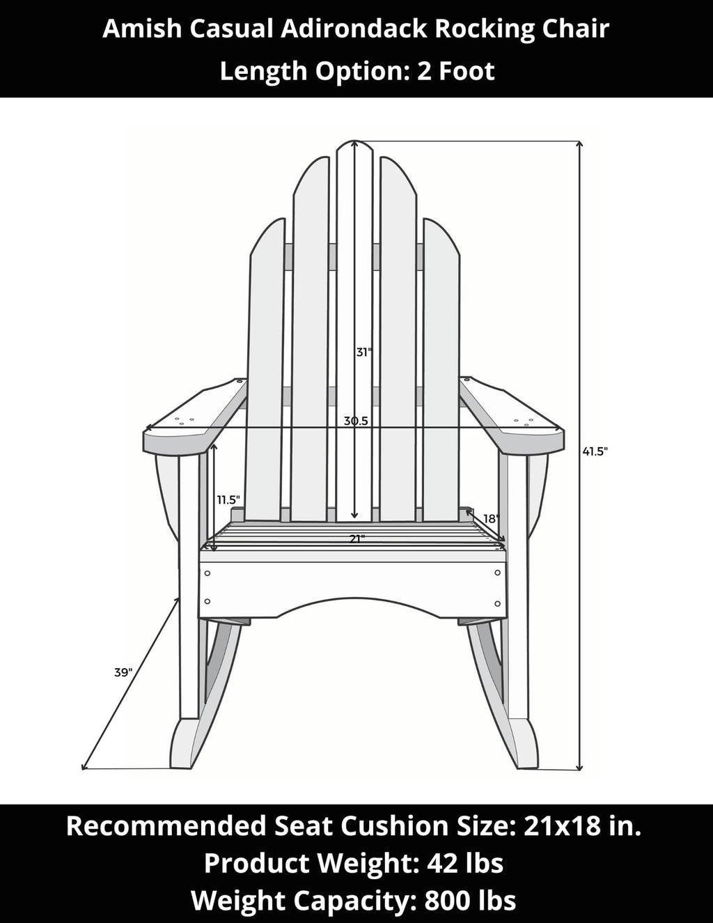 Unfinished Treated Pine Wood Outdoor Rocking Chair H69825