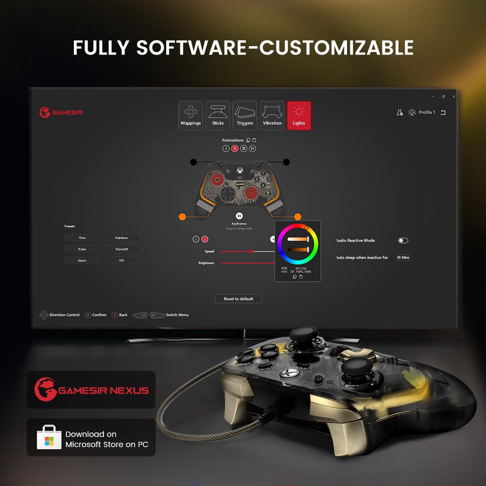 Wired Controller with RGB Lighting and Hall Effect Joystick S5109