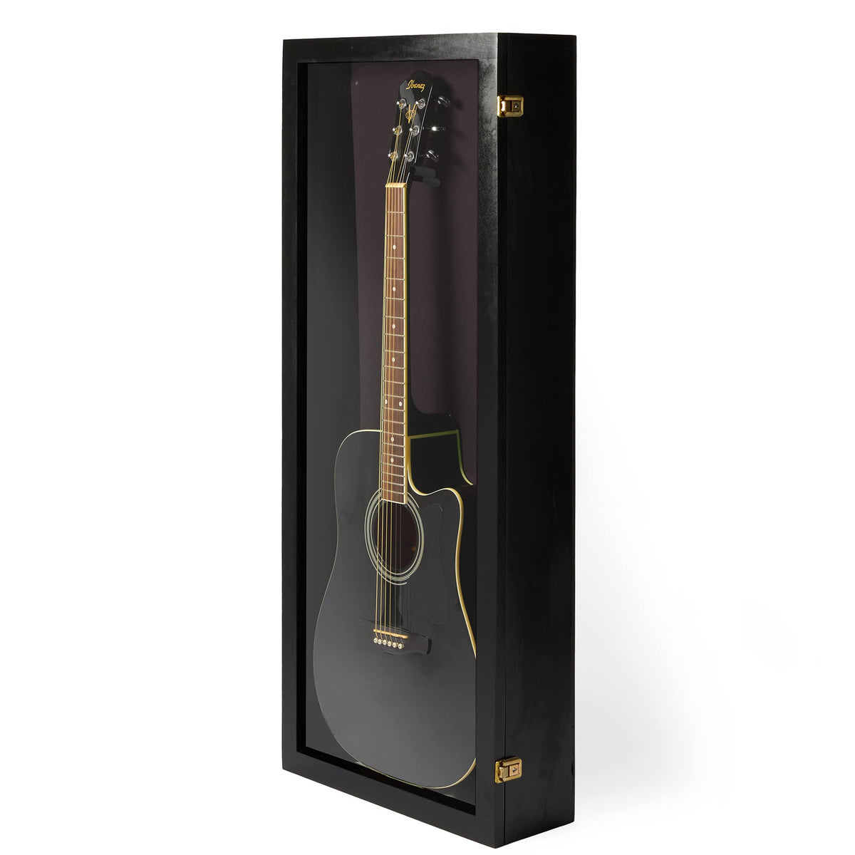 Acoustic Guitar Display Case Wall Mount Black I52124
