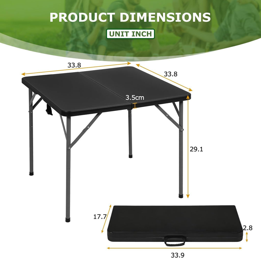 34" Square Folding Table, Black B322