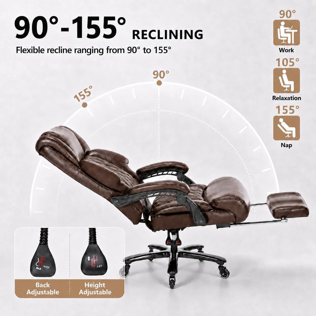 Big and Tall Office Chair with Footrest T189984