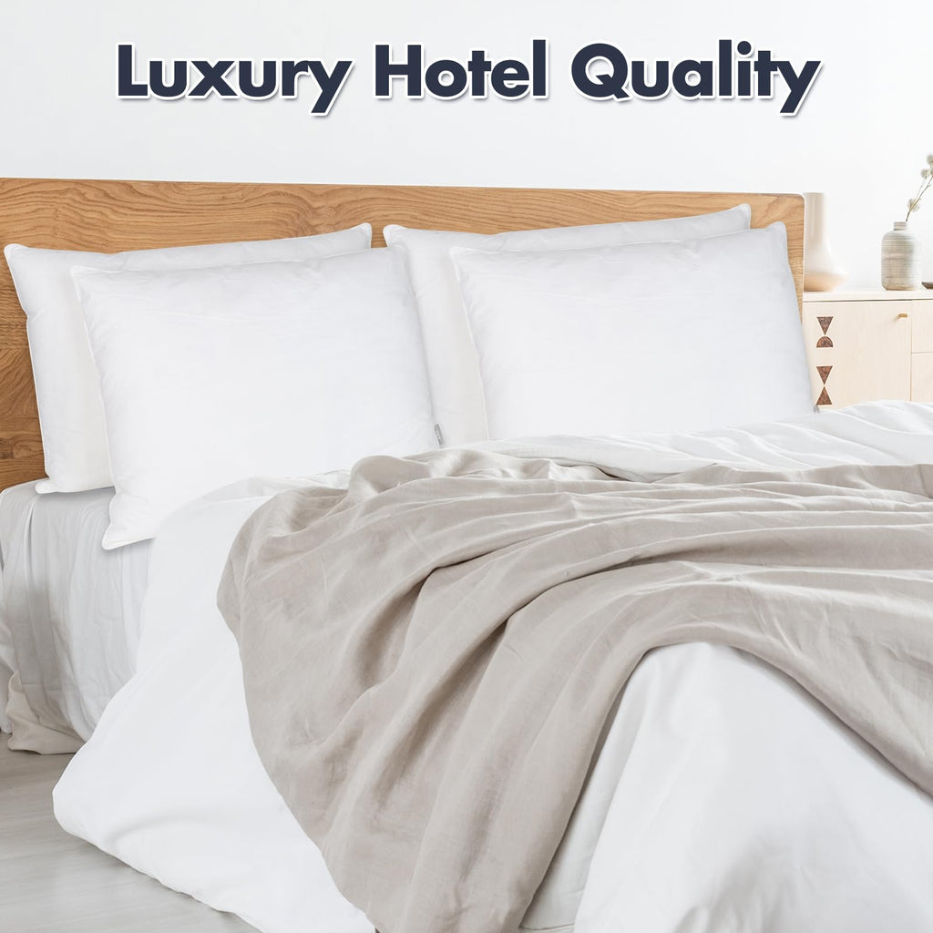 Soft Fluffy Queen Size Bed Pillows Set of 2 Cotton Cover M267