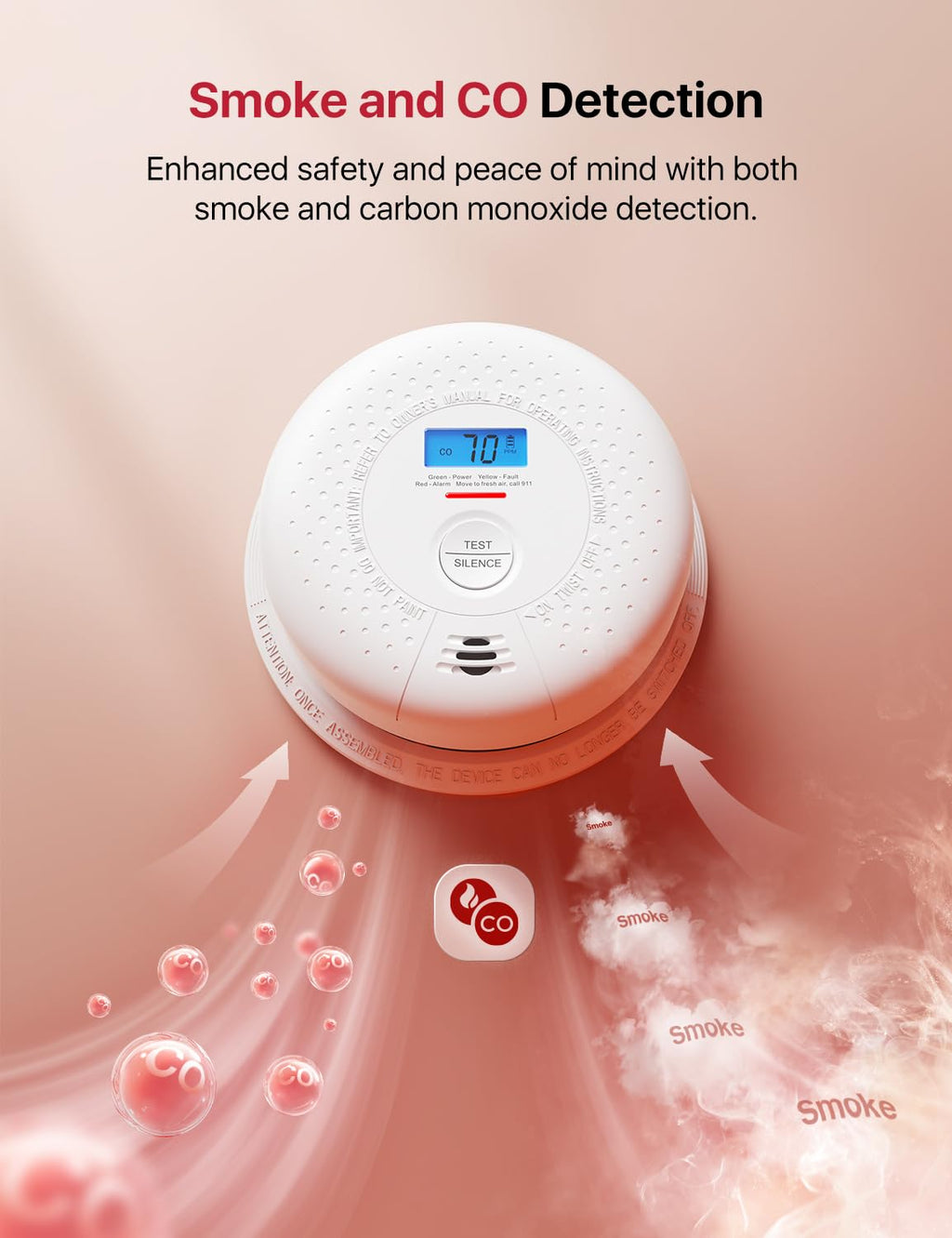 Wireless Interconnected Combination Smoke & CO Alarm U751