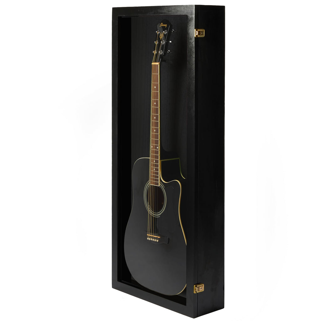 Acoustic Guitar Display Case Wall Mount Black I52124