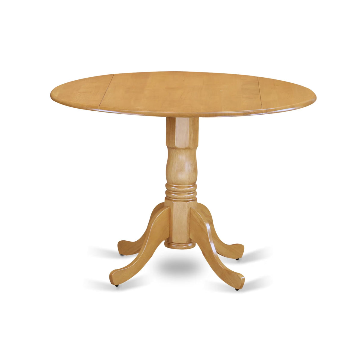 5 Piece Oak Dining Set with Dropleaf Table and 4 Blue Chairs B272127