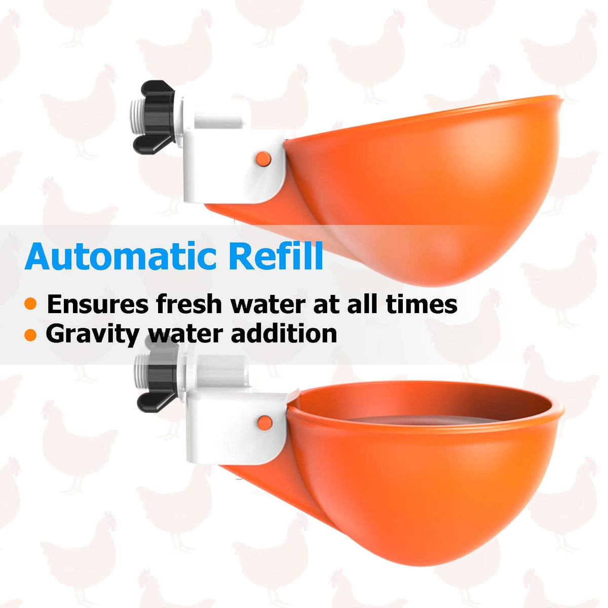 Large Automatic Chicken Waterer Cups with Inserts 5 Pack H239971