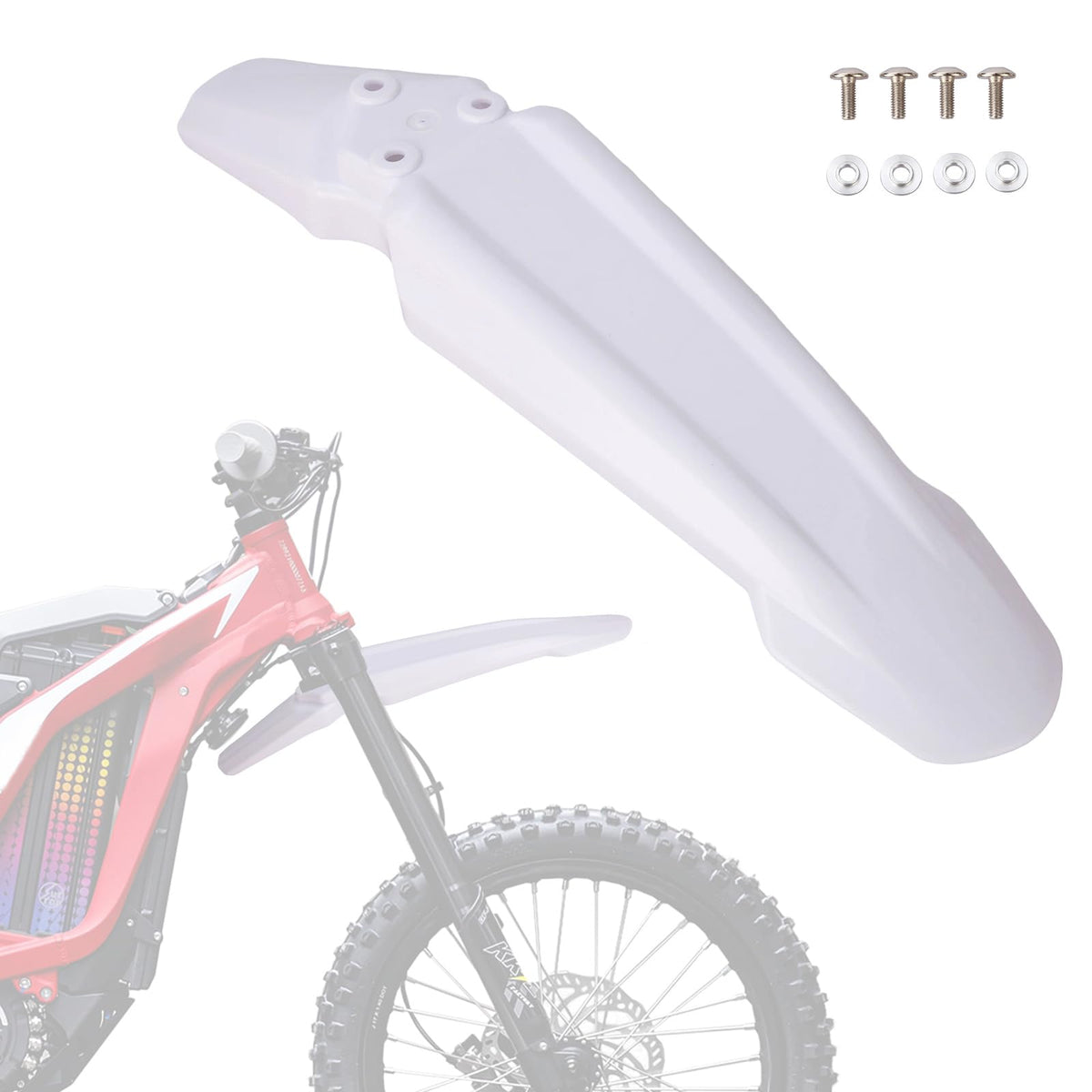 White Dirt Bike & Ebike Front Fender G946