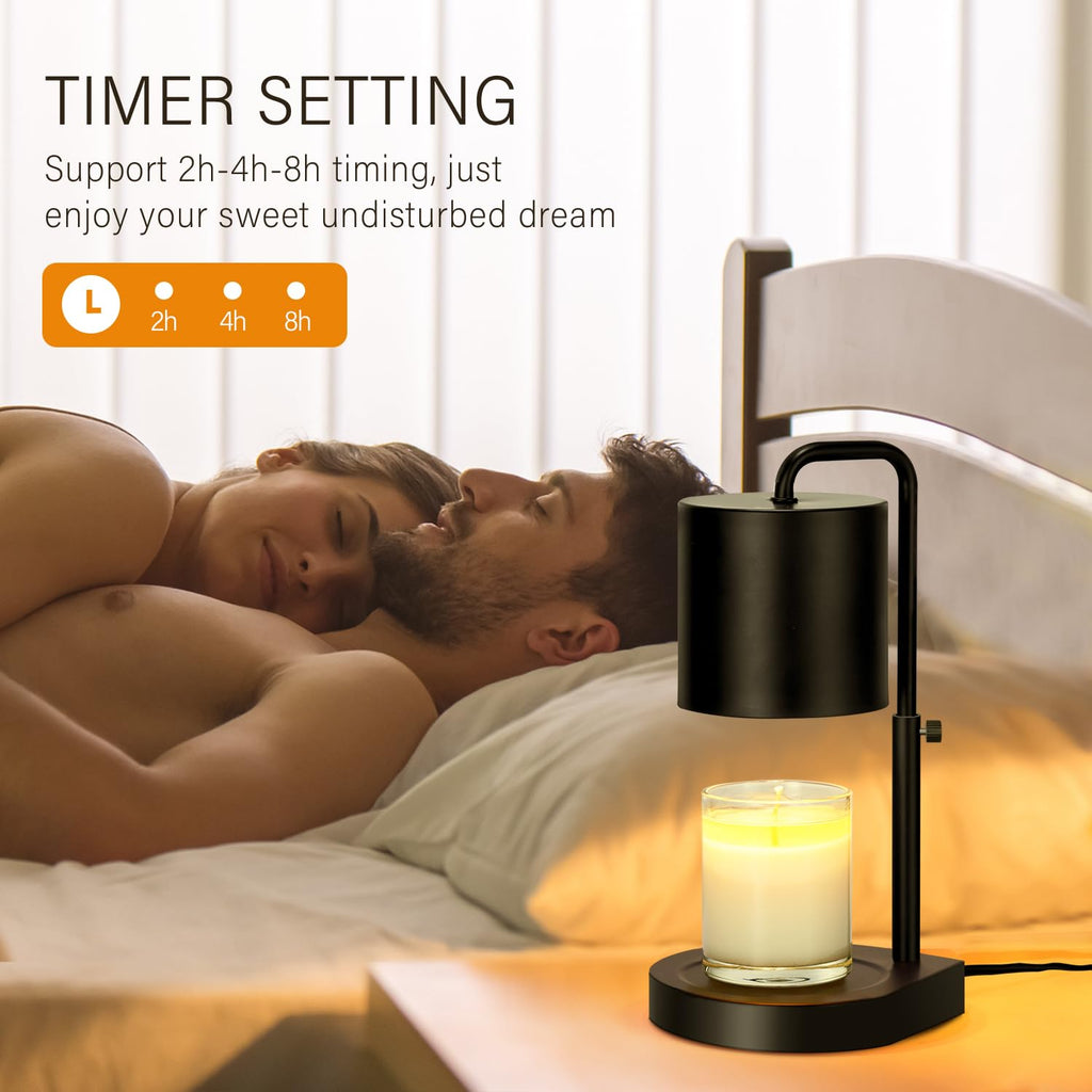 Black Adjustable Height Dimmable Candle Warmer Lamp with Timer P185