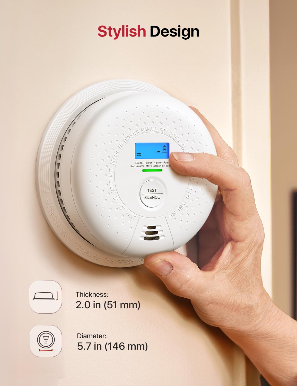 Wireless Interconnected Combination Smoke & CO Alarm U751