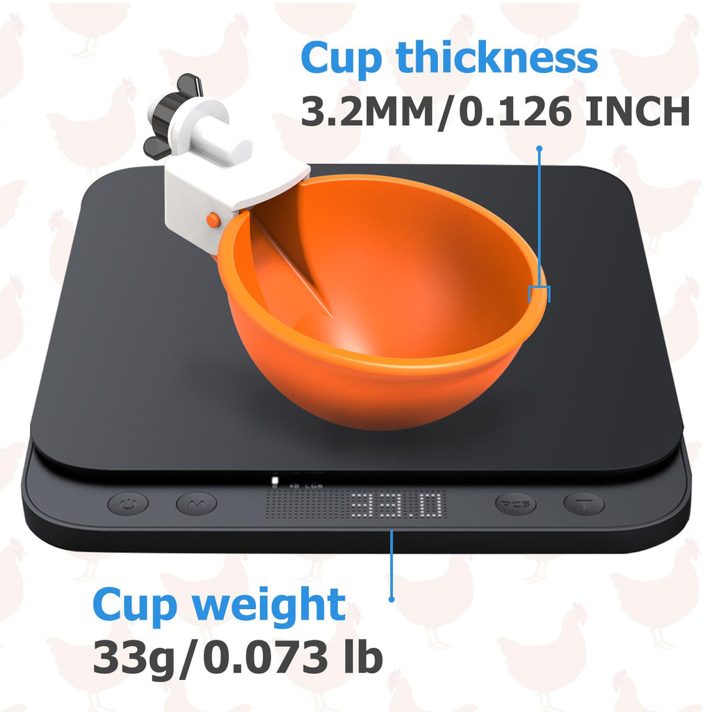 Large Automatic Chicken Waterer Cups with Inserts 5 Pack H239971