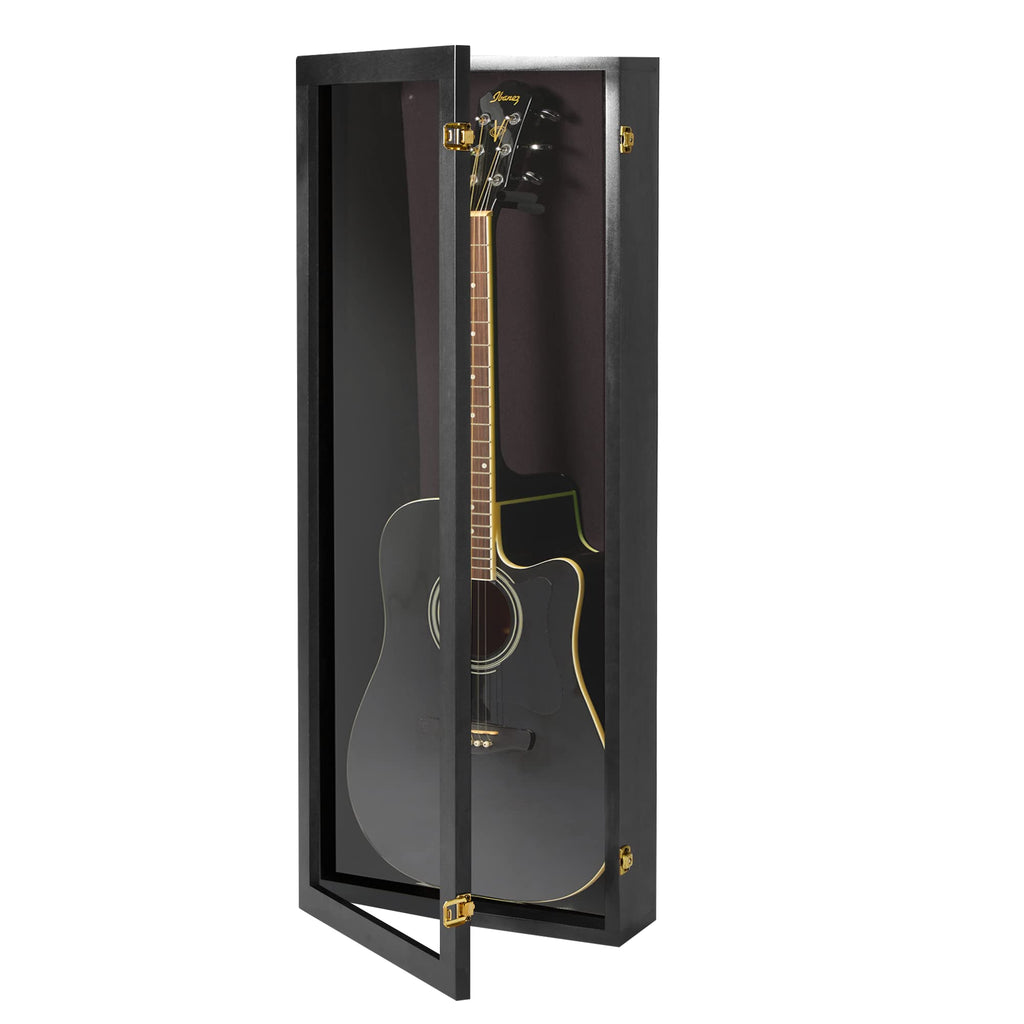 Acoustic Guitar Display Case Wall Mount Black I52124