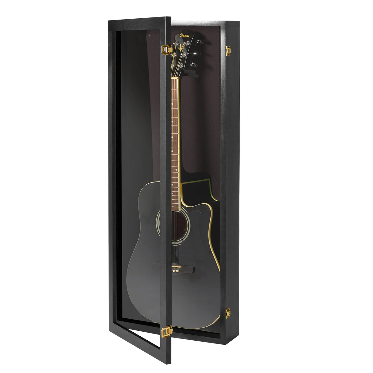 Acoustic Guitar Display Case Wall Mount Black I52124