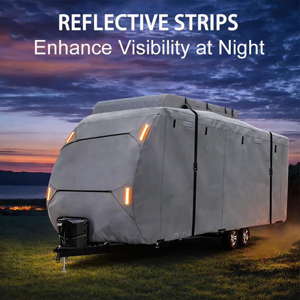 Waterproof 420D Travel Trailer Cover with Adjustable Straps G316576