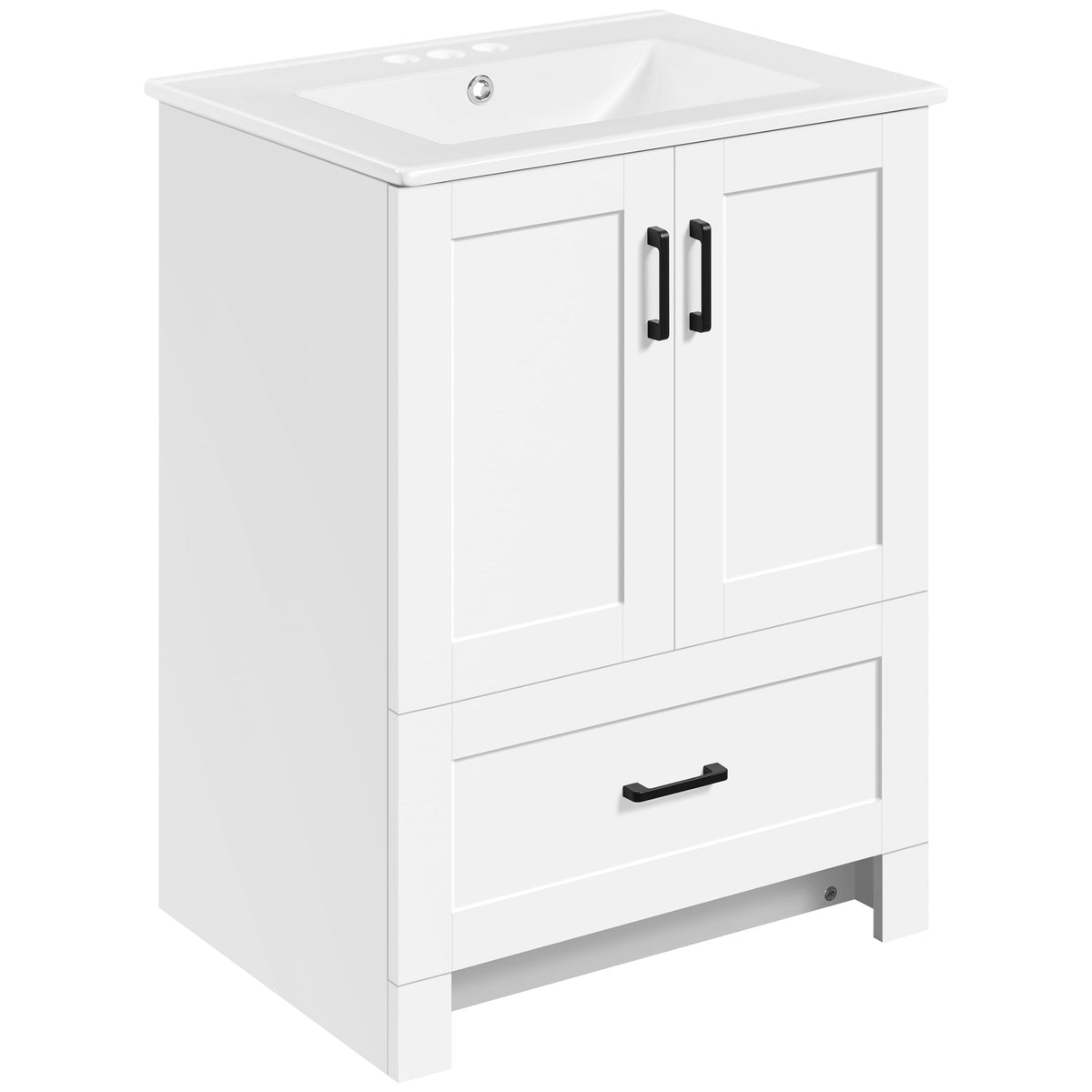 24" White Bathroom Vanity with Sink P298