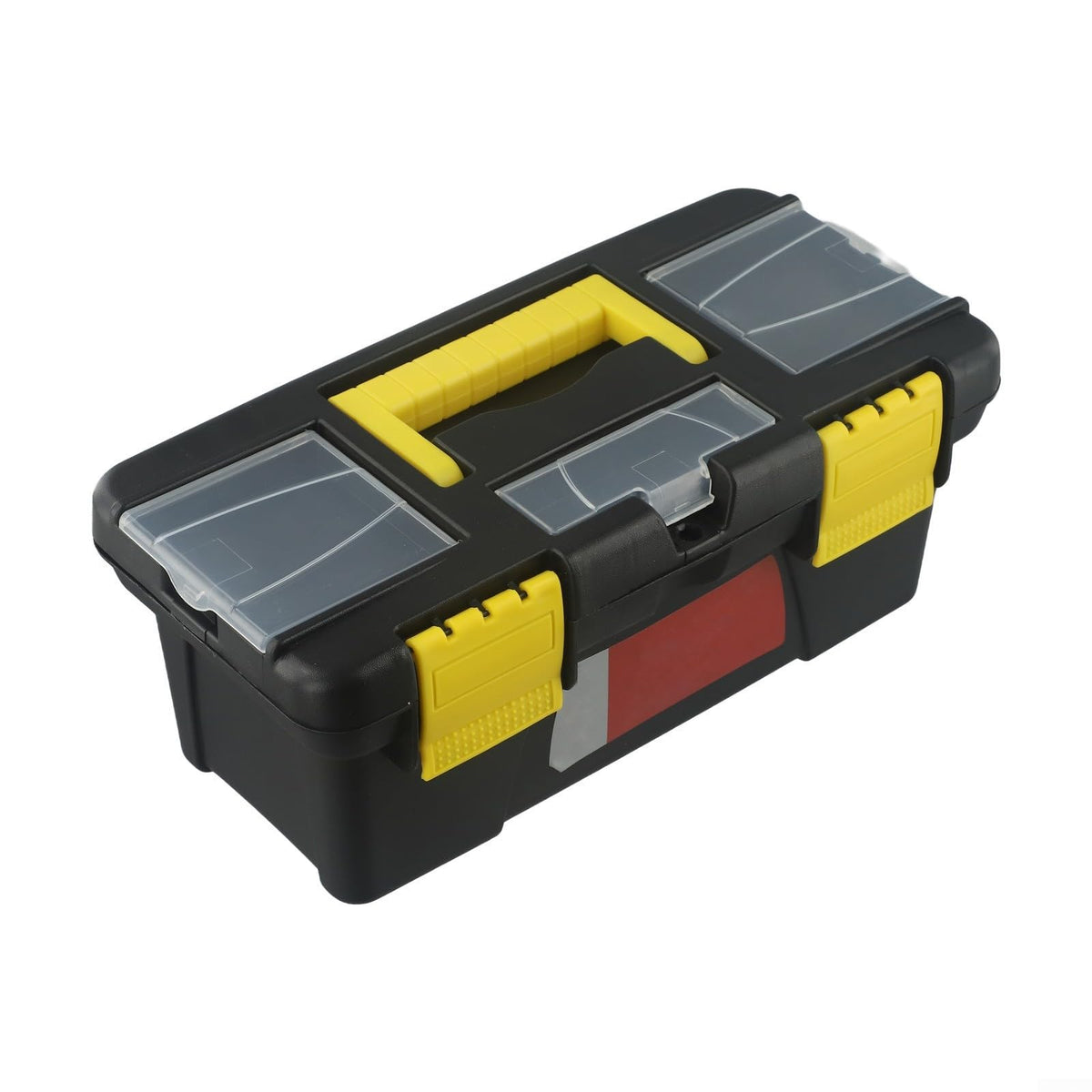 Black 10-Inch Plastic Toolbox with Dual Layers and Embedded Handle Z922