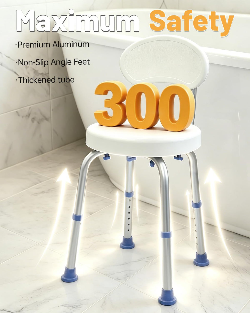 Swivel Shower Chair with Back K400