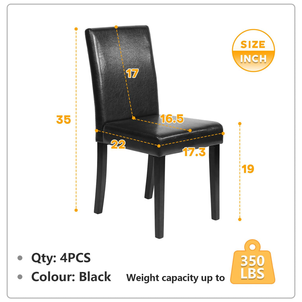 Black Set of 4 Upholstered Dining Chairs Q2715