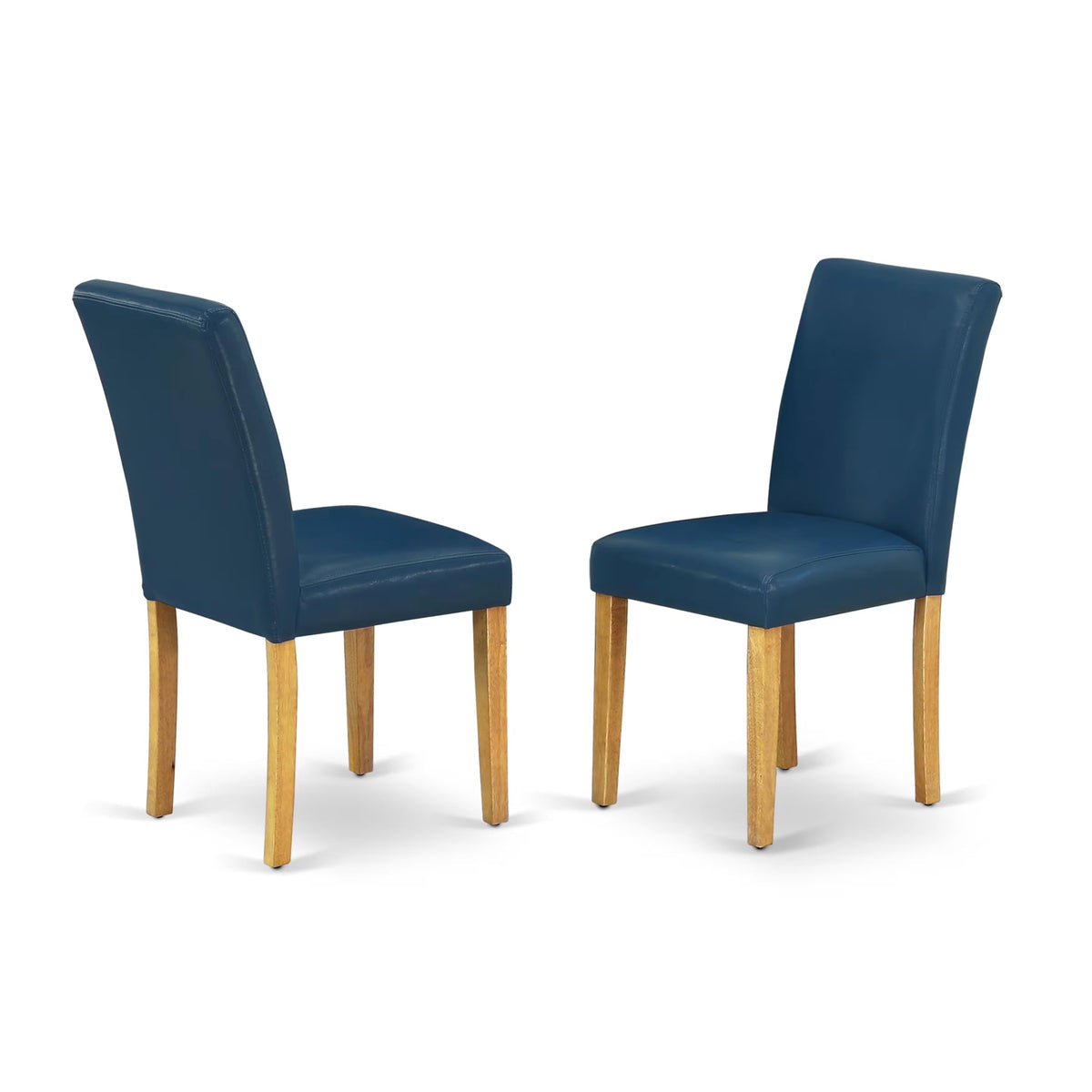 5 Piece Oak Dining Set with Dropleaf Table and 4 Blue Chairs B272127