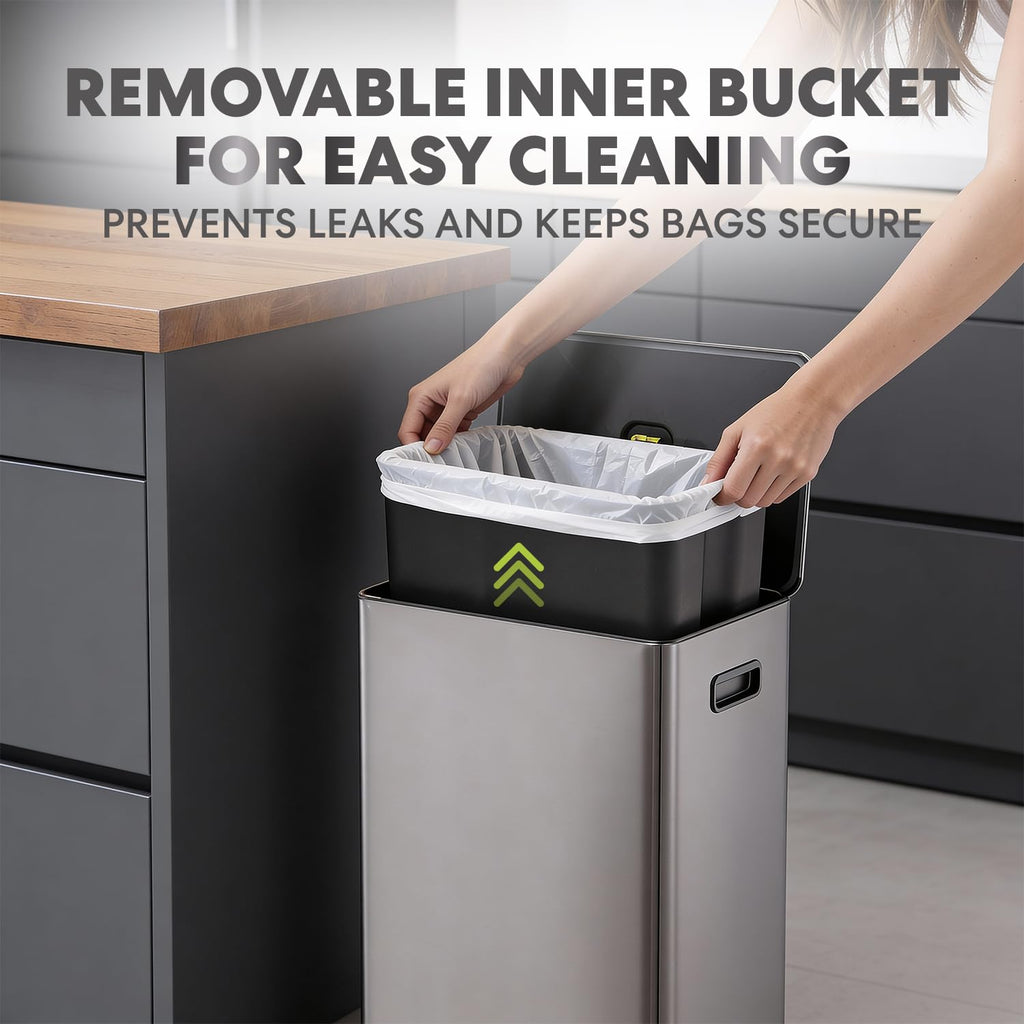 16 Gallon Stainless Steel Step Trash Can K486902