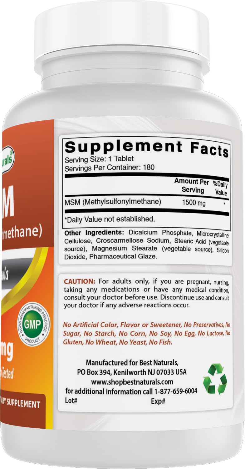 MSM 1500 mg 180 Tablets Z5438