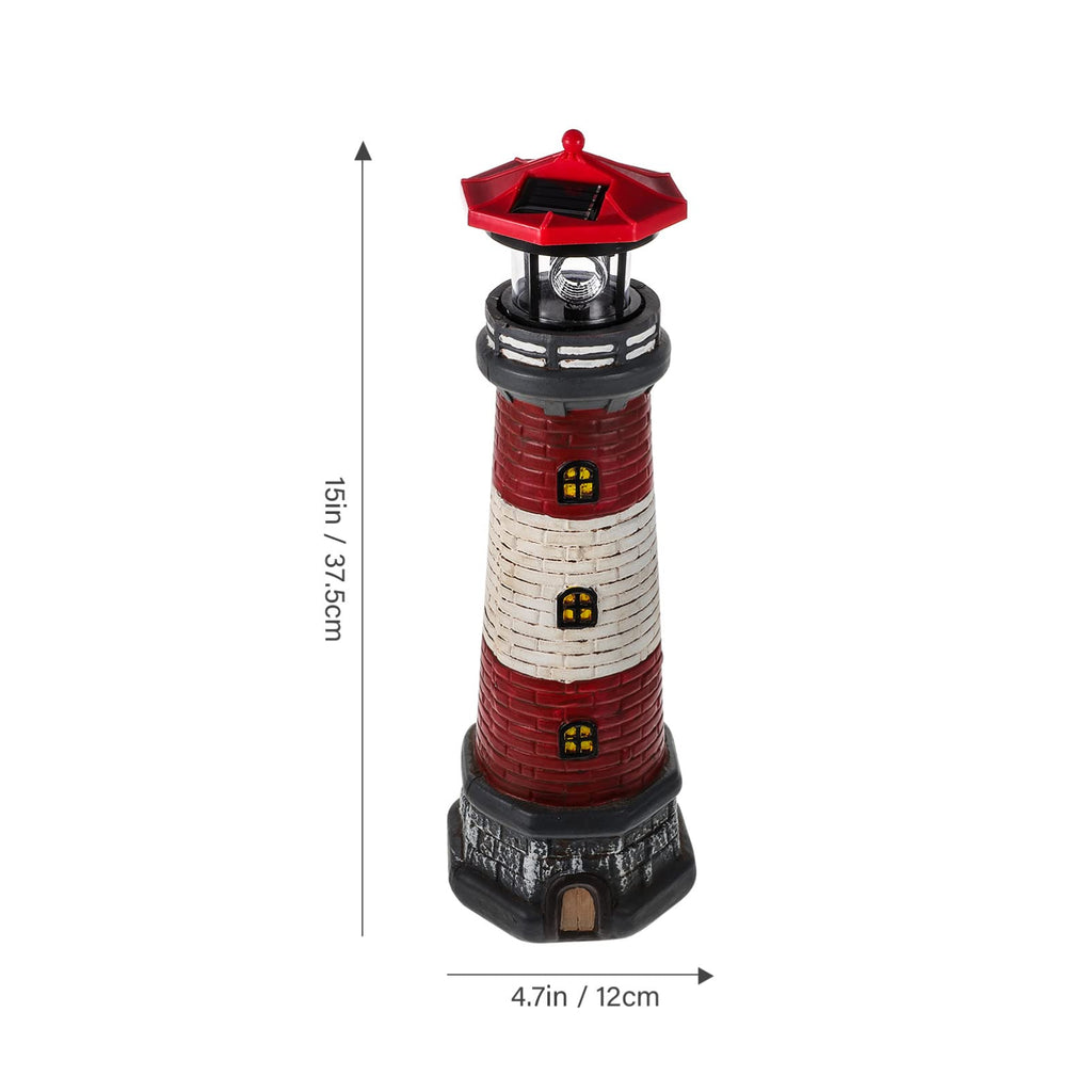 Solar Lighthouse Statue with Solar Light Waterproof Outdoor Decor O902