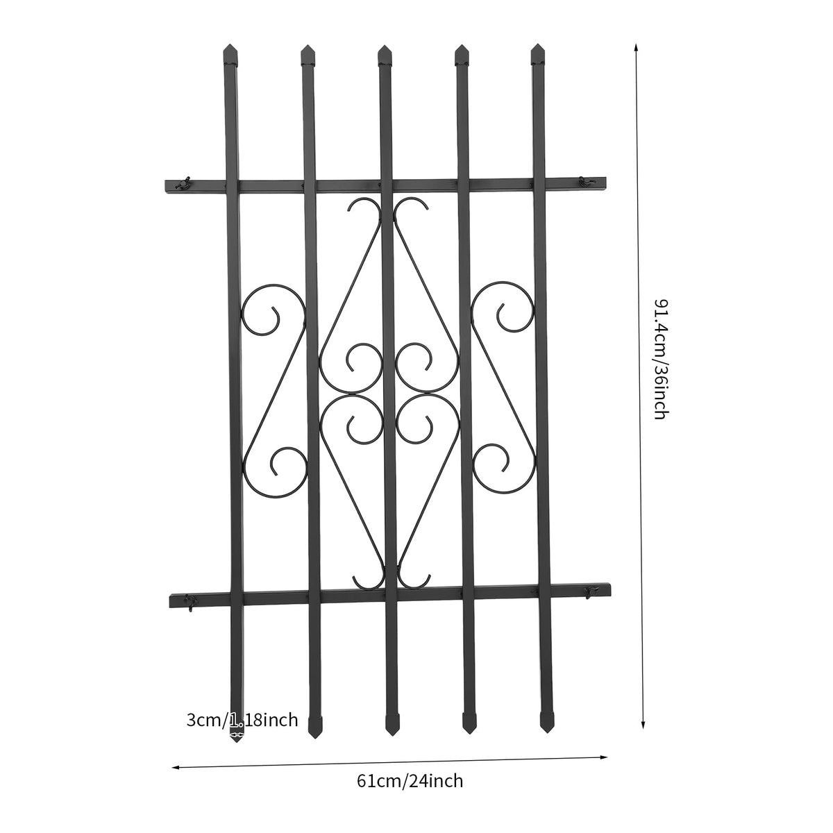 Window Security Bars Rust Resistant 24 x 36in E650
