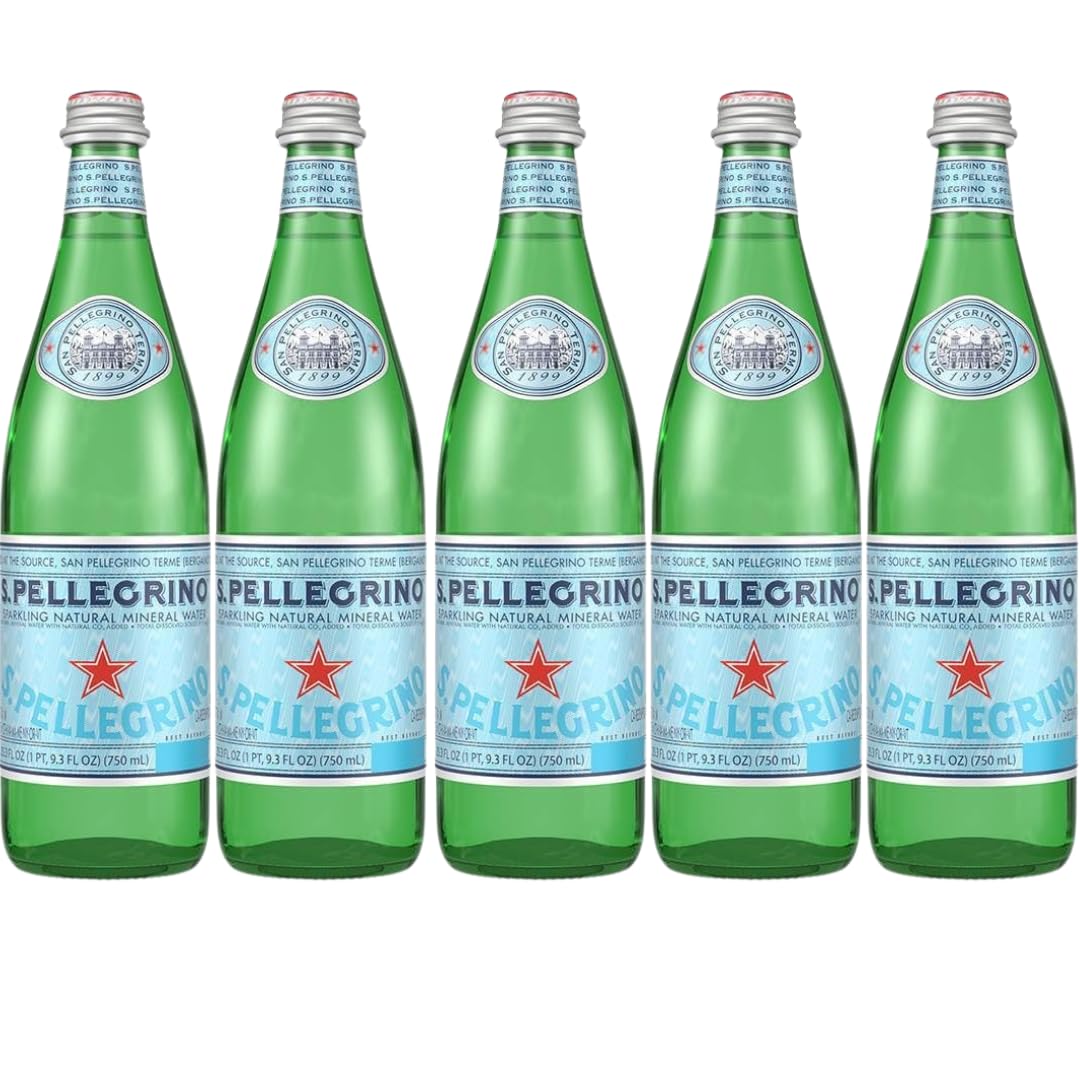 Sparkling Natural Mineral Water 750 mL Glass Bottles 5 Pack H65661