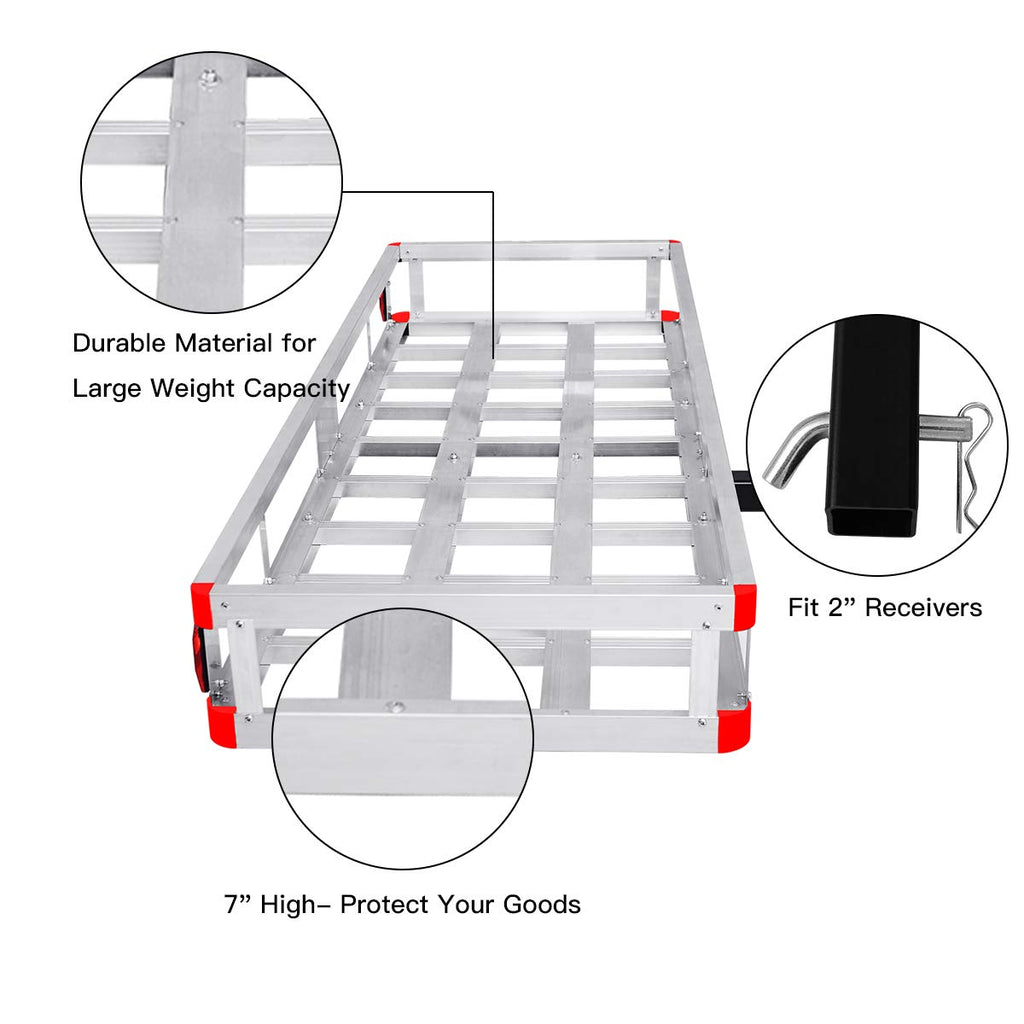 Aluminum Hitch Cargo Carrier 60” x 22” x 7” D528
