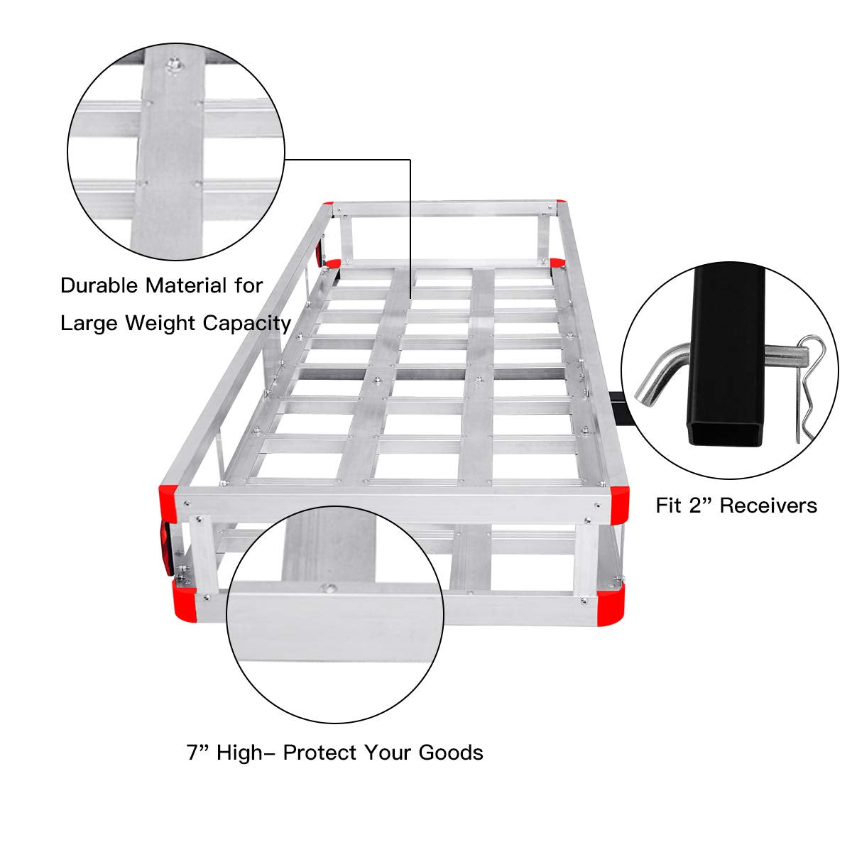 Aluminum Hitch Cargo Carrier 60” x 22” x 7” D528