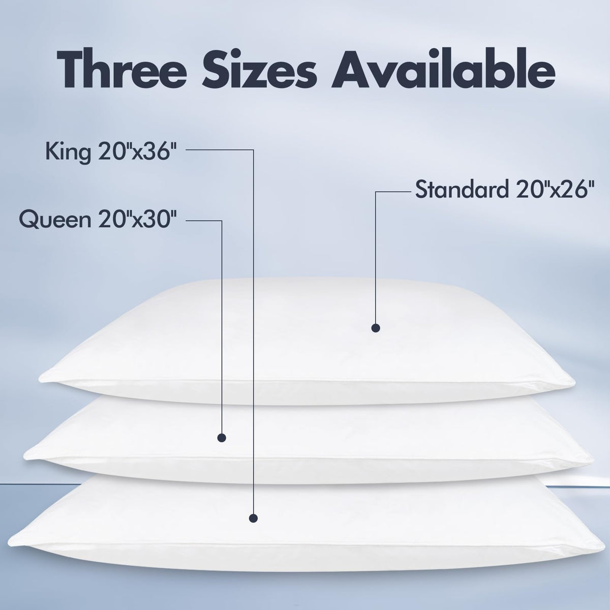 Soft Fluffy Queen Size Bed Pillows Set of 2 Cotton Cover M267