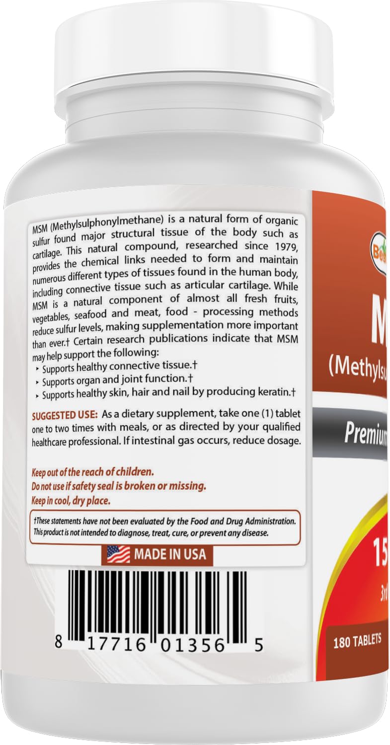 MSM 1500 mg 180 Tablets Z5438