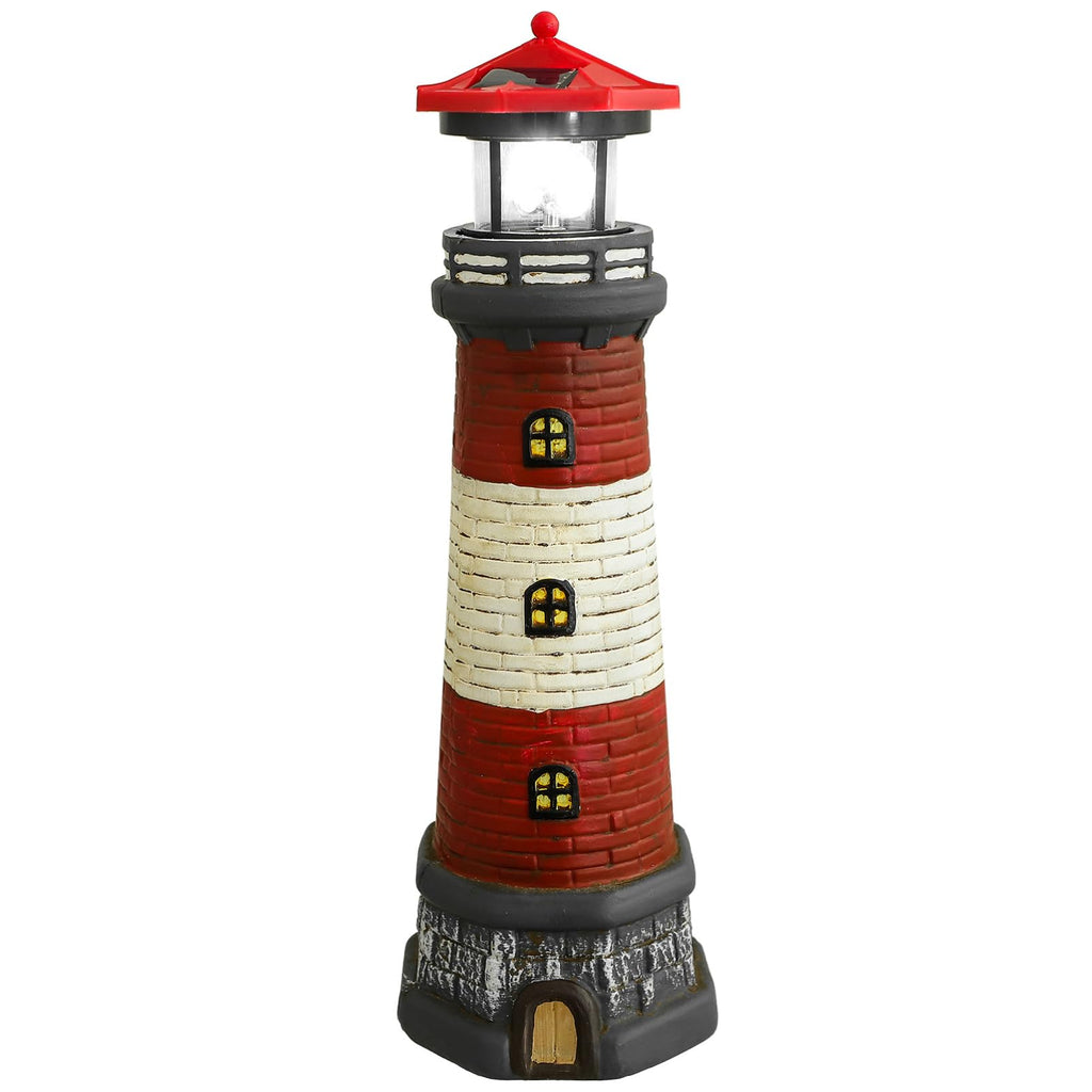 Solar Lighthouse Statue with Solar Light Waterproof Outdoor Decor O902