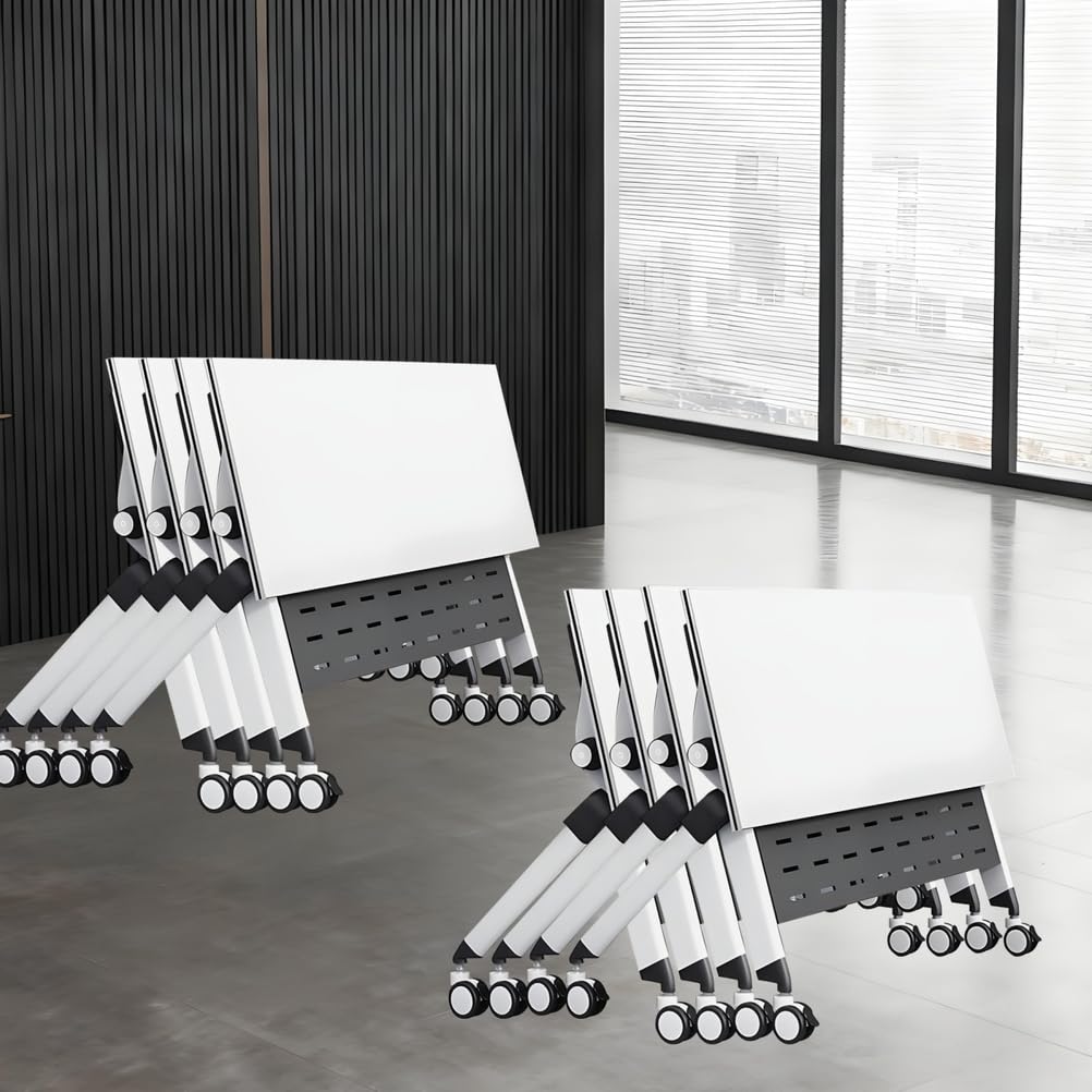 Folding Conference Table with Locking Wheels, 8 Pack, 63x24x30 Inch Y51787