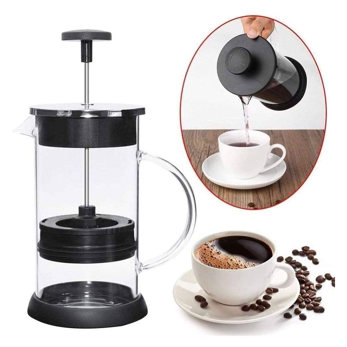34 Oz Stainless Steel French Coffee Press with Triple Filters J34219
