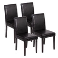 Black Set of 4 Upholstered Dining Chairs Q2715