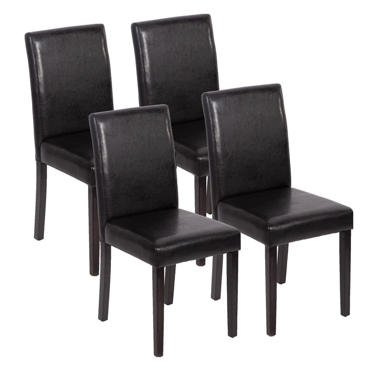 Black Set of 4 Upholstered Dining Chairs Q2715