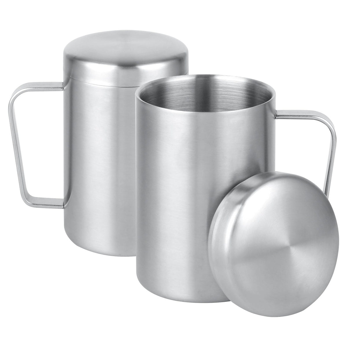 17 oz Stainless Steel Camping Mugs with Lids, Set of 2 Q337725