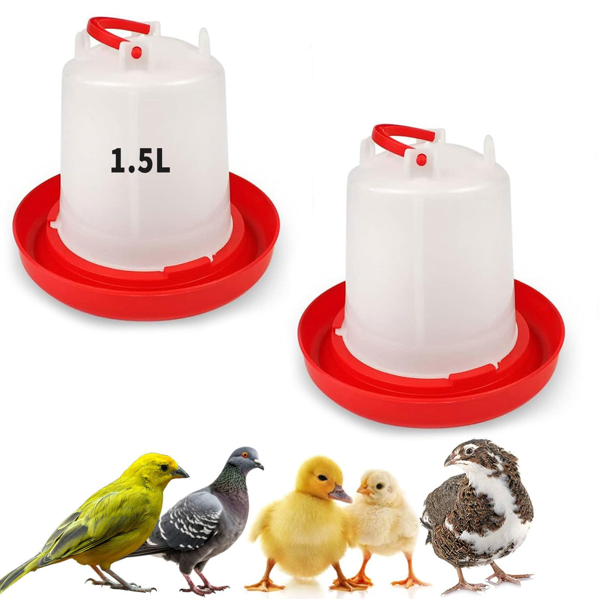 2 Pack 1.5L Plastic Chick Waterer I88367