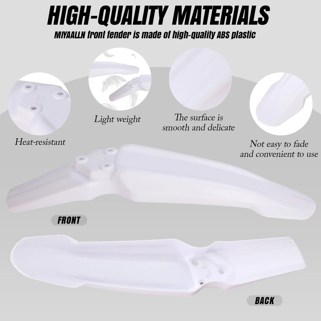 White Dirt Bike & Ebike Front Fender G946