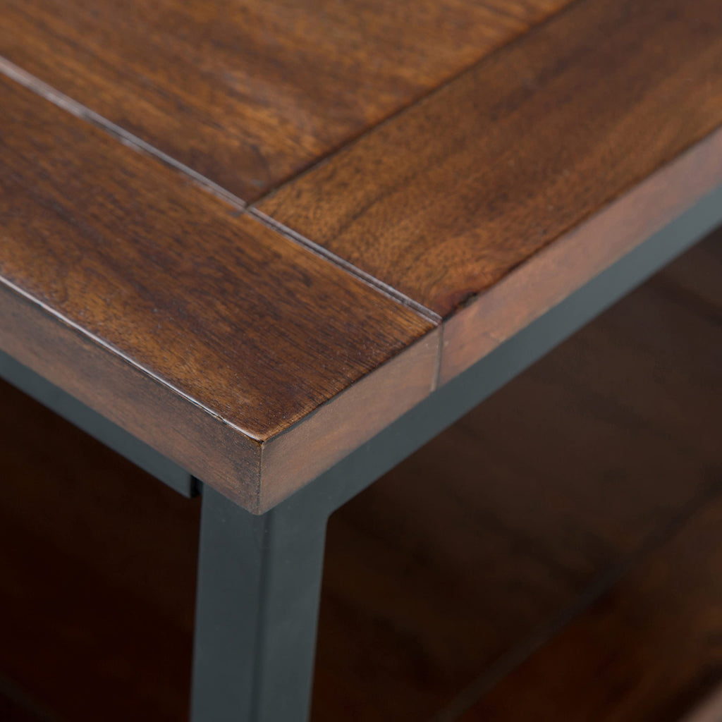 48 inch Dark Cognac Brown Mango Wood Coffee Table C2710