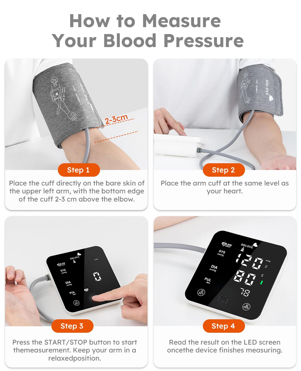 Blood Pressure Monitor with Adjustable Cuff and Carrying Case O6411